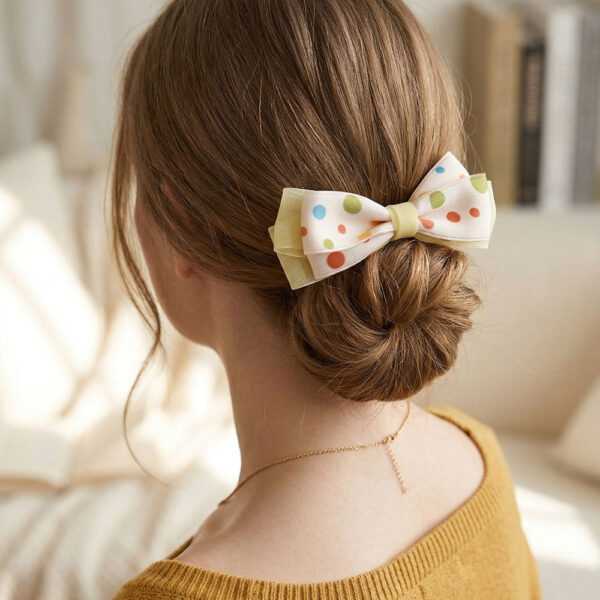 Pastel Dot Ribbon Bow