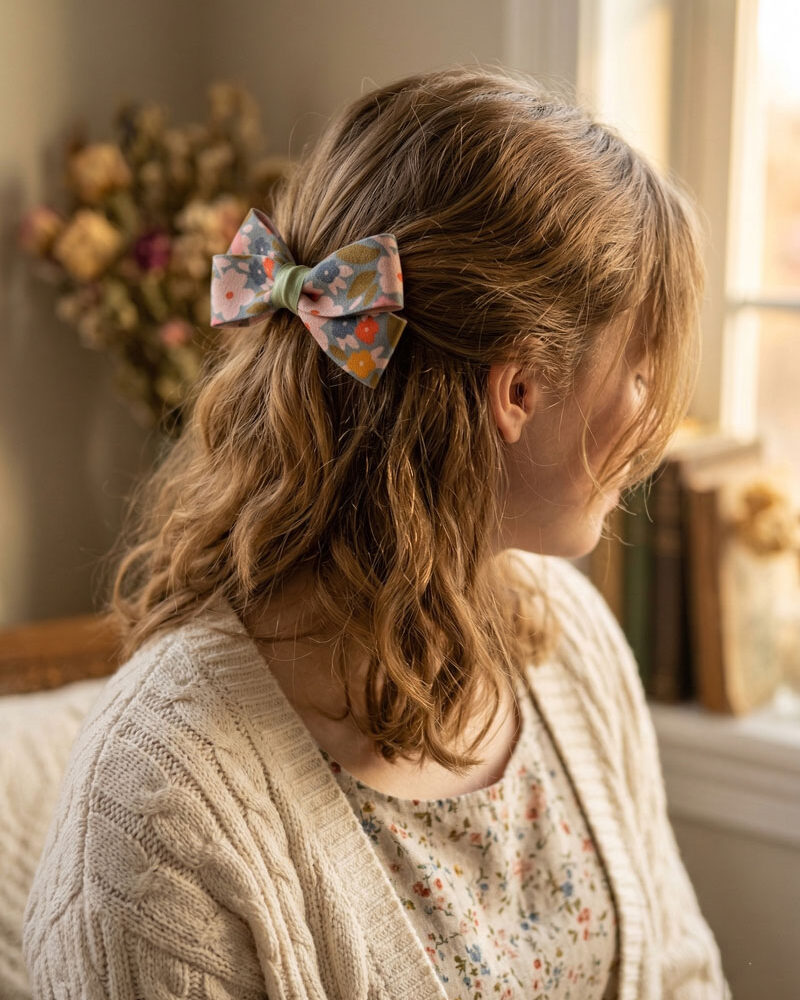 Meadow Floral Print Bow