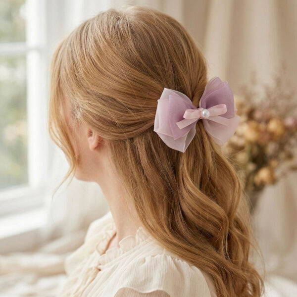 Blushing Rose Chiffon Bow