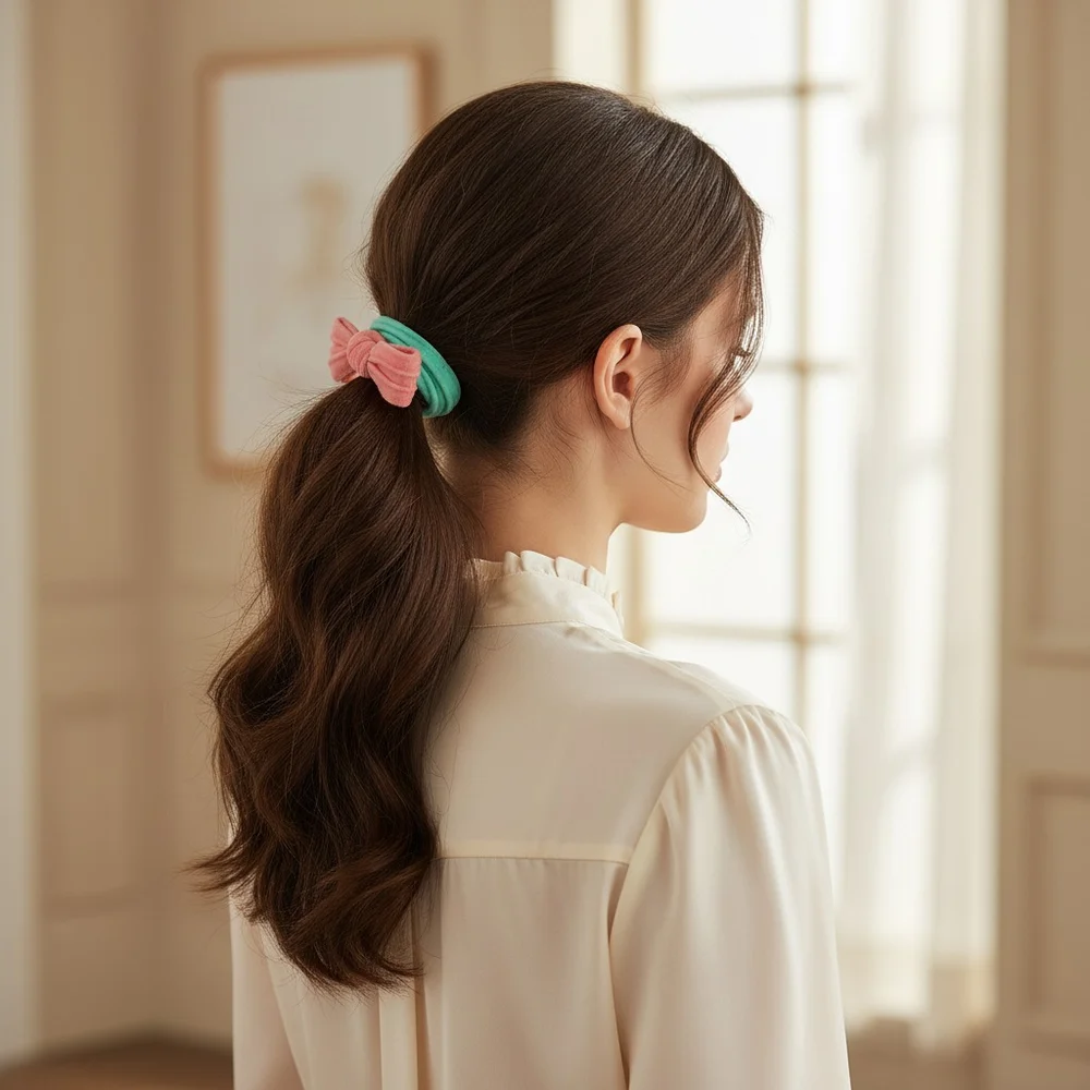 Pastel Ribbon Hair Ties - High Elasticity Handmade Scrunchie Set